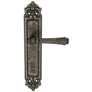 Дверная ручка Extreza PIERO (Пиеро) 326 на планке PL02 античное серебро F45