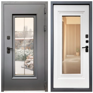 Входная дверь с терморазрывом Север с окном муар 7024