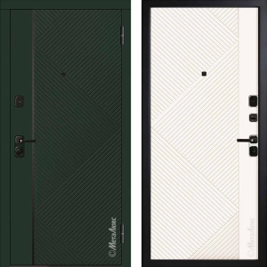 Входная дверь Металюкс М738 Зеленый мох Топленое молоко