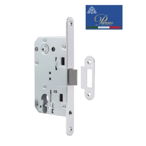 Дверной замок бесшумный под цилиндр Portuno PP-11.01 Полированный хром