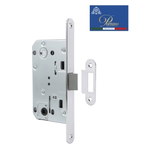 Дверной замок-защелка бесшумный сантехнический Portuno PP-WC.09.02 Матовый хром