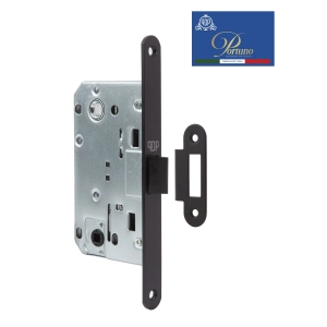 Дверной замок-защелка бесшумный сантехнический Portuno PP-WC.09.03 Черный