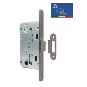 Дверной замок-защелка бесшумный сантехнический Portuno PP-WC.09.05 Матовый графит