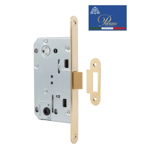 Дверной замок-защелка бесшумный сантехнический Portuno PP-WC.09.06 PVD Полированное золото
