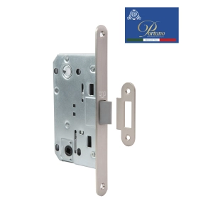 Дверной замок-защелка бесшумный сантехнический Portuno PP-WC.09.14 Матовый никель