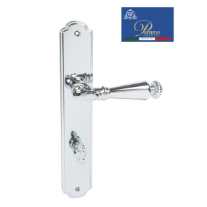 Дверная ручка на планке с фиксатором PORTUNO Ninfa 907.01WC Полированный хром