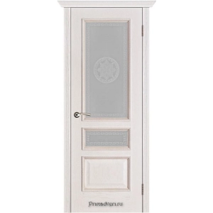 Дверь Вист Вена стекло Версачи (белая патина)