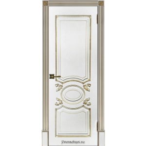 Дверь Regidoors Аристократ ПГ (эмаль белая+патина капучино)