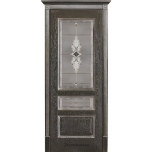 Дверь Вист Вена стекло Витраж (черная патина)