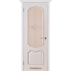 Дверь Вист Премьера стекло Ромб (белая патина)