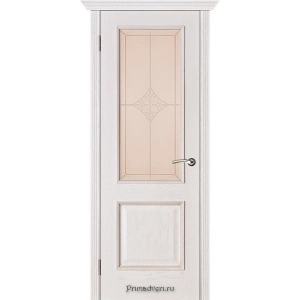 Дверь Вист Шервуд стекло Ромб (белая патина)