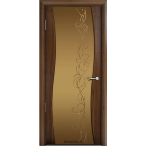 Дверь Milyana Омега Американский орех Стекло бронза Фантазия