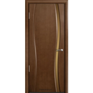 Дверь Milyana Омега Американский орех Стекло узкое бронза