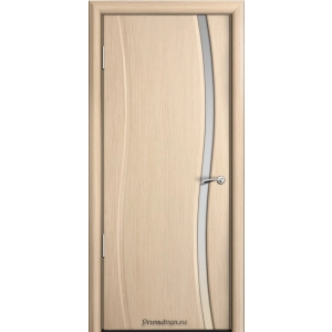 Дверь Milyana Омега Беленый дуб Стекло узкое светлое