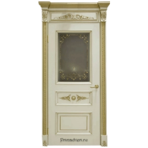 Дверь Тренто ПО Молочный+золото 9001