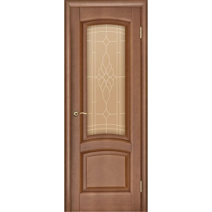 Дверь межкомнатная Лаура темный анегри остекленная