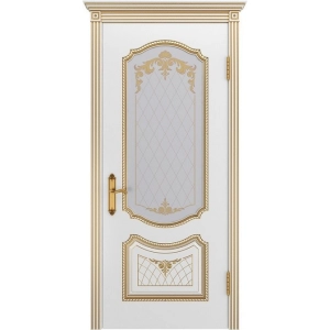 Дверь Шейл Дорс Соло В3 ПО эмаль белая + патина золото