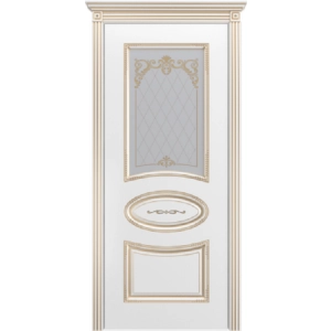 Дверь Шейл Дорс Ария В2 ПО2 эмаль белая + патина золото