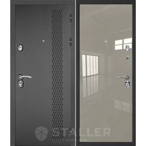 Входная дверь Сталлер Лика (Черно-серый/Галька люкс)