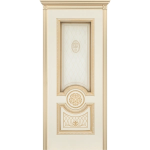 Дверь Шейл Дорс Гамма Корона В3 ПО слоновая кость с патиной золото