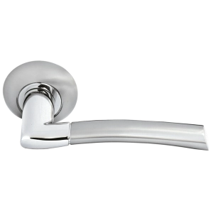 Дверная ручка MH-06 SN/CP ПИЗА Белый никель/полированный хром