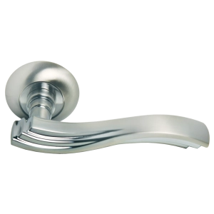 Дверная ручка MORELLI MH-14 SN/CP МИРАЖ Белый никель/полированный хром