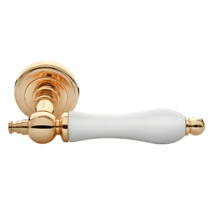 Дверная ручка MORELLI MH-42-CLASSIC PG/W золото/белый