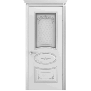 Дверь Шейл Дорс Ария Грэйс 2 В3 ПО белая эмаль+патина серебро