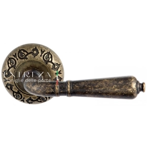 Дверная ручка Extreza PETRA (Петра) 304 на розетке R04 античная бронза