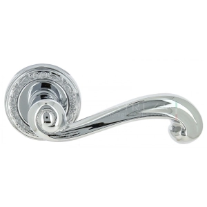 Дверная ручка Extreza BERTA (Берта) 312 на розетке R06 полированный хром