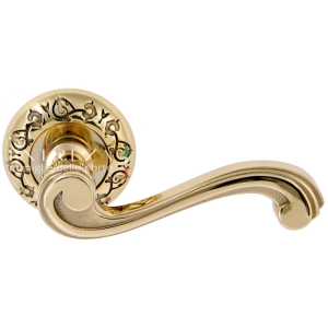 Дверная ручка Extreza LINA (Лина) 313 на розетке R04 полированное золото