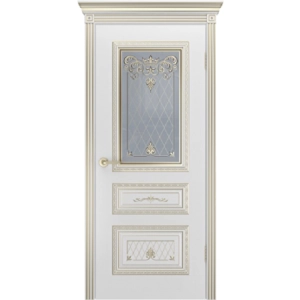 Дверь Шейл Дорс Трио Корона В3 ПО слоновая кость+патина золото