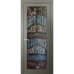 Дверь Атлас Классика Меловая поверхность серая эмаль