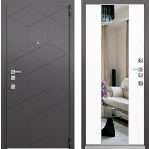 Дверь Mastino FORTE Темный Пепел MS-112/Милк Матовый зерк. MS-120